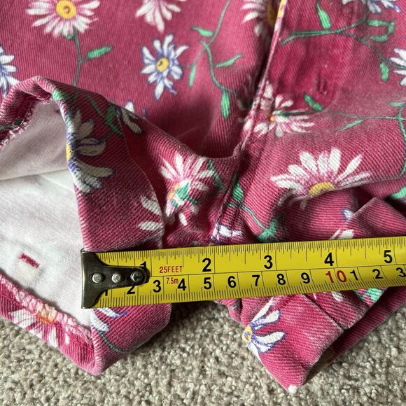 Vintage 90s New Legends Pink Floral Denim Casual High Waist Shorts Jorts 10Y - Picture 7 of 7